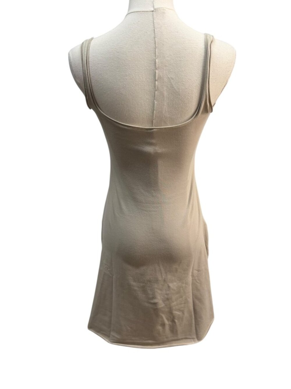 NWT SKIMS Cotton Jersey Mini Dress Stone XS - Picture 2 of 7
